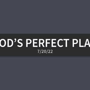 God’s Perfect Plan | Wednesday, July 20, 2022 | Gary Zamora